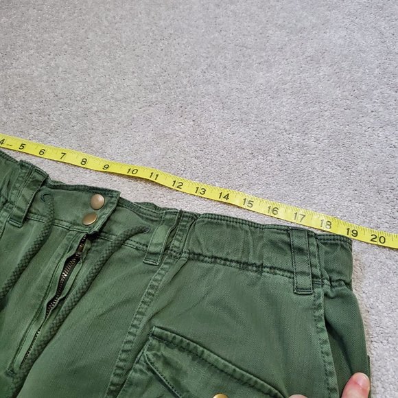NWT FREE PEOPLE Women's XL Tahiti Kelp Green Low Rise Slouchy Ankle Cargo Pants - Picture 14 of 16
